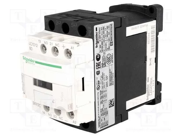 Contator: 3 Polos, No X3, Contatos Auxiliares: No + Nc, 24vdc, 12a