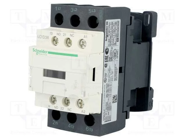 Contator: 3 Polos, No X3, Contatos Auxiliares: No + Nc, 24vac, 38a