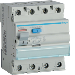 Dijuntor Diferencial  40a Il.Polos: 4 400vschneide