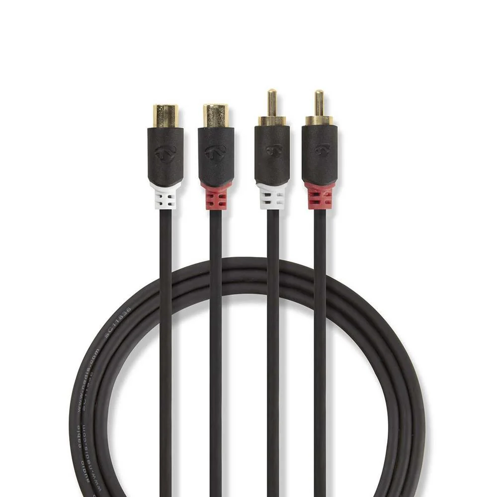 Cabo De Áudio Estéreo  2x Rca Macho - 2x Rca Fem.