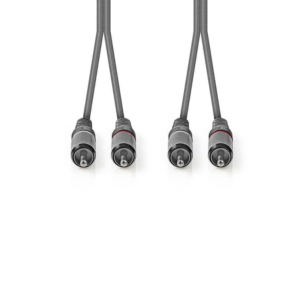 Cabo 2x Rca Macho - 2x Rca Macho 1.5m Cinza