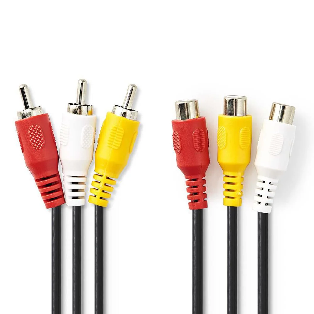 Cabo de Vídeo Composto 3x Rca M - 3x Rca F 2m