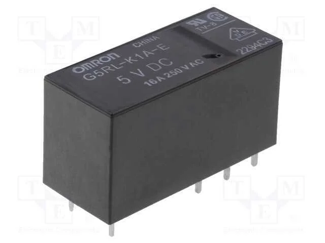 Relé: Eletromagnético, Spst, Ubobina : 5vdc, Icontactos Max: 16a