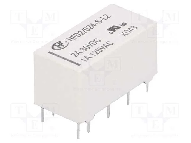 Relé: Eletromagnético, Dpdt, Ubobina : 24vdc, 3a, 1a/125vac, Pcb