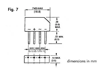 Bridge Rectifier 250v-1.5a (B250c-2300-1500)