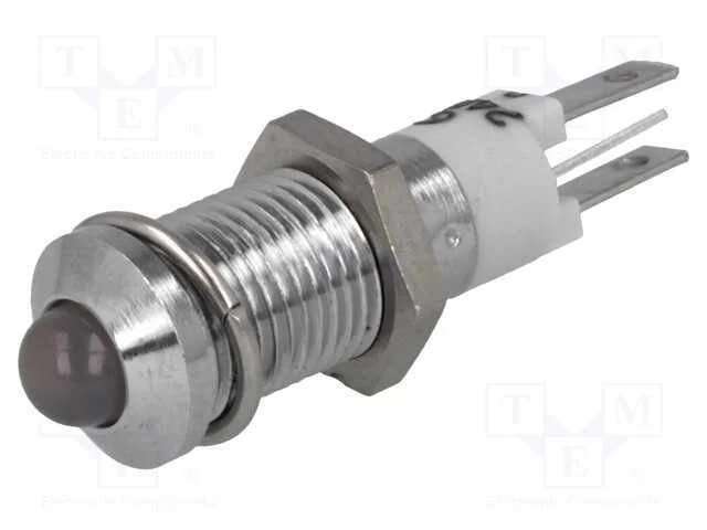 Luz Indicadora LED Convexa 24-28VDC Ø8.2mm Metal