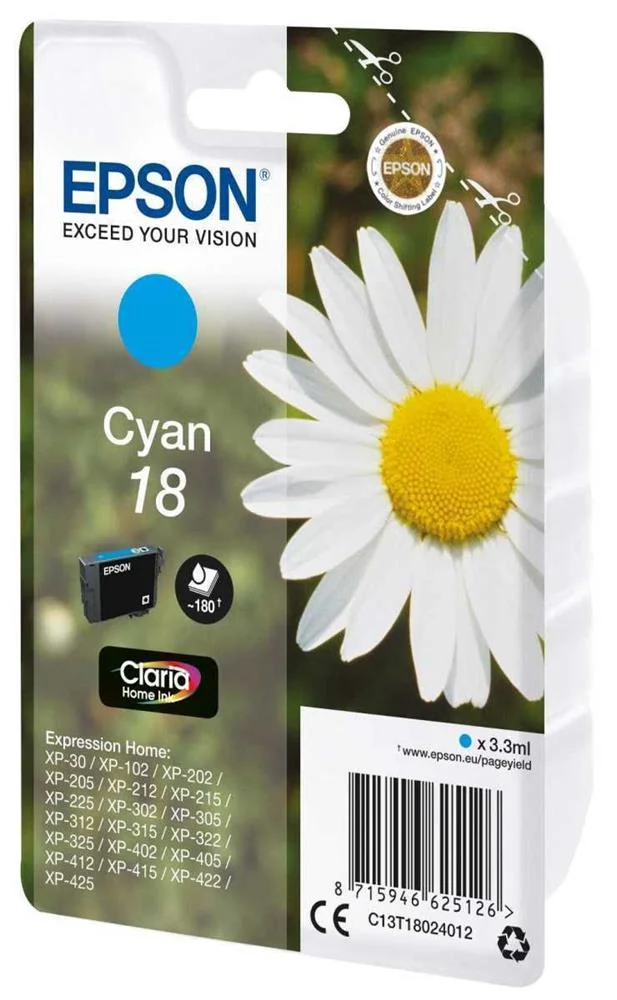 Epson Tinteiro Azul 18  Xp102/Xp205/Xp305/Xp405 C/Alarme