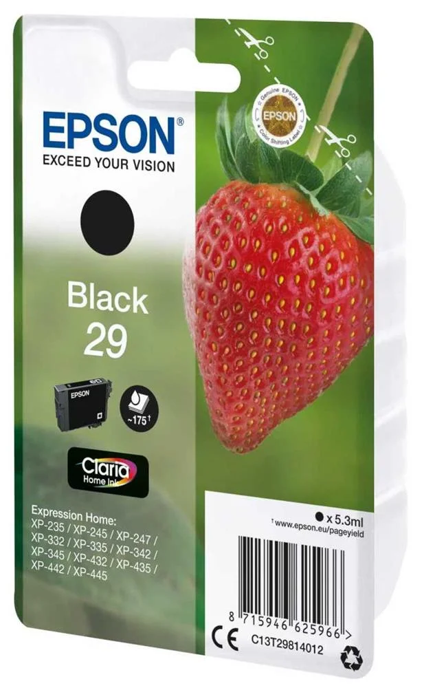 Tinteiro Epson 29 Preto + Alarme Rf - Expression Home Xp-255/257/352/355/452/455