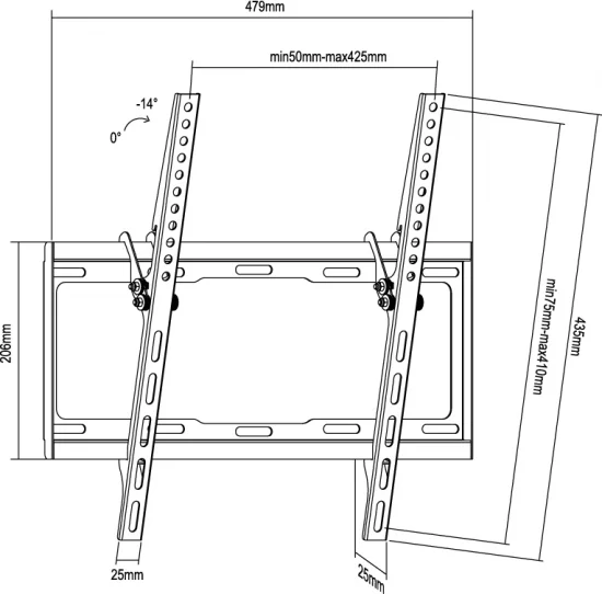 Equip Wandhalterung 32"-55"/1tft 35kg 1gelenk  Neigung    Sw
