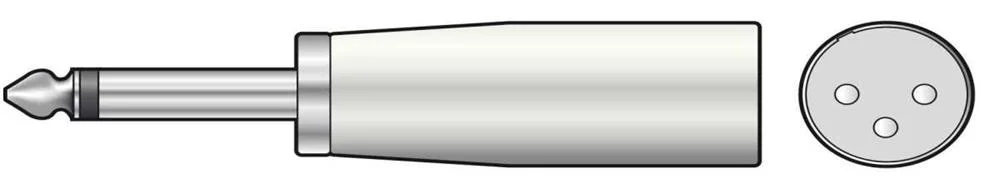 Adaptador Jack 6.3mm Mono a Xlr 3 Pines Macho