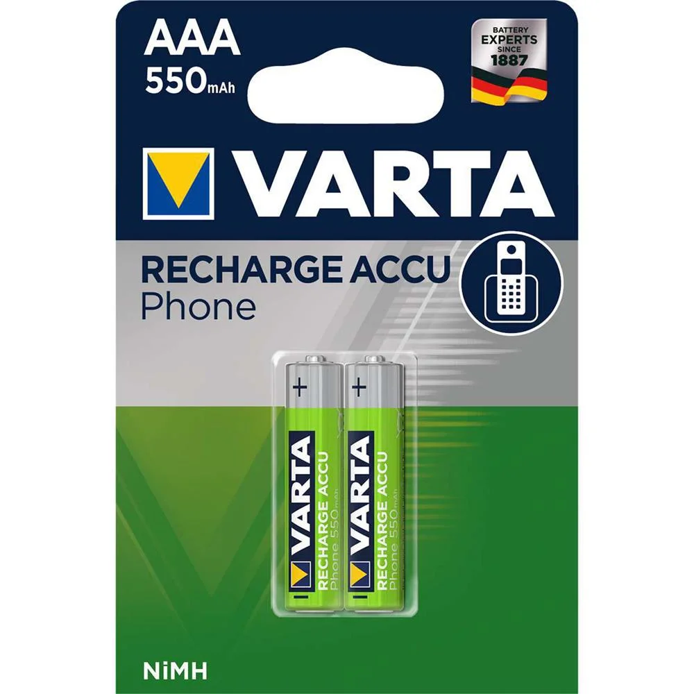 2 X AAA Nimh 550 Mah