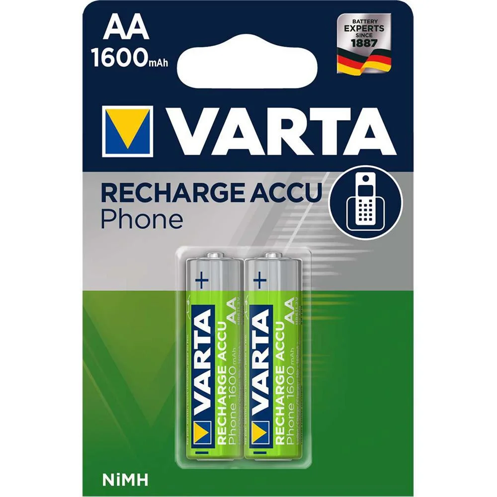 Varta Akku Recharge Phone    AA  Hr6  1600mah           2st.