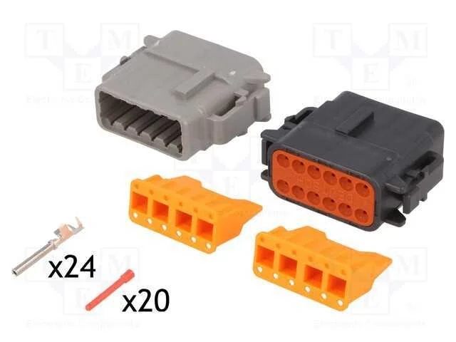 Conector: Automotive, Dtm, com Cabo, Pin: 2x12, Cerrar, Eec