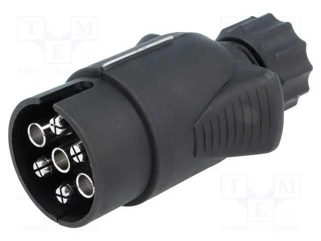 Ficha automotive; ficha; PIN: 7; niquelado; 12VDC.