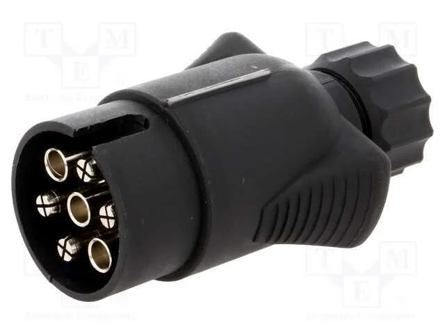Ficha automotive; ficha; PIN: 7; niquelado; 12VDC.