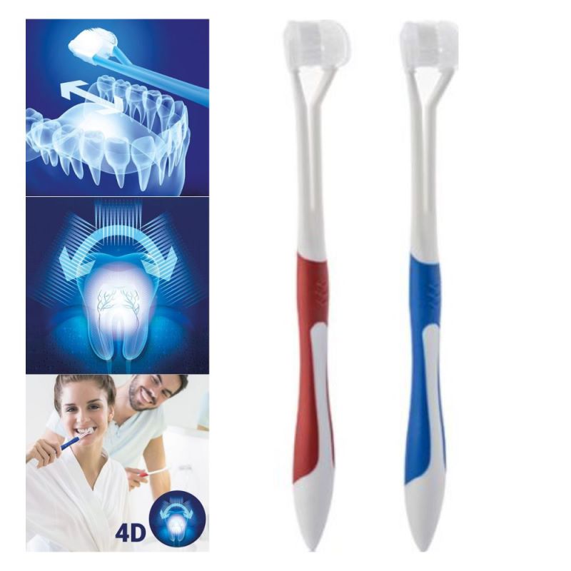 Escova De Dentes 4d C/ Cabe&ccedil;a Tripla 45&ordm; 2x