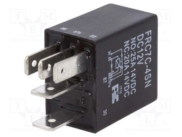 Relé eletromagnético; SPDT;  12VDC; 25A; para aut.