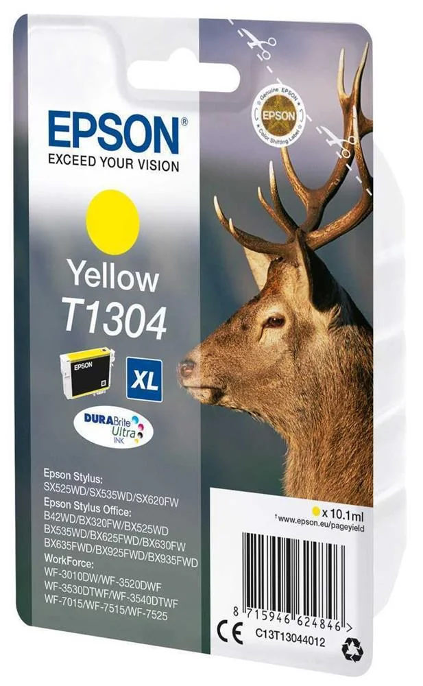 Tinteiro Epson T1304 Amarelo Xl Stylus B42,Bx320/5x5/625/630/9x5,Sx5x5/620 & Wf-3010/3520/3540/7x15