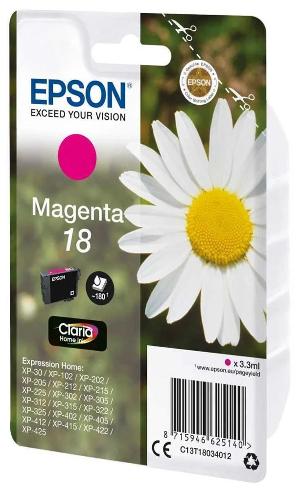 Epson Tinteiro Magenta 18 Xp102/Xp205/Xp305/Xp405 C/Alarme