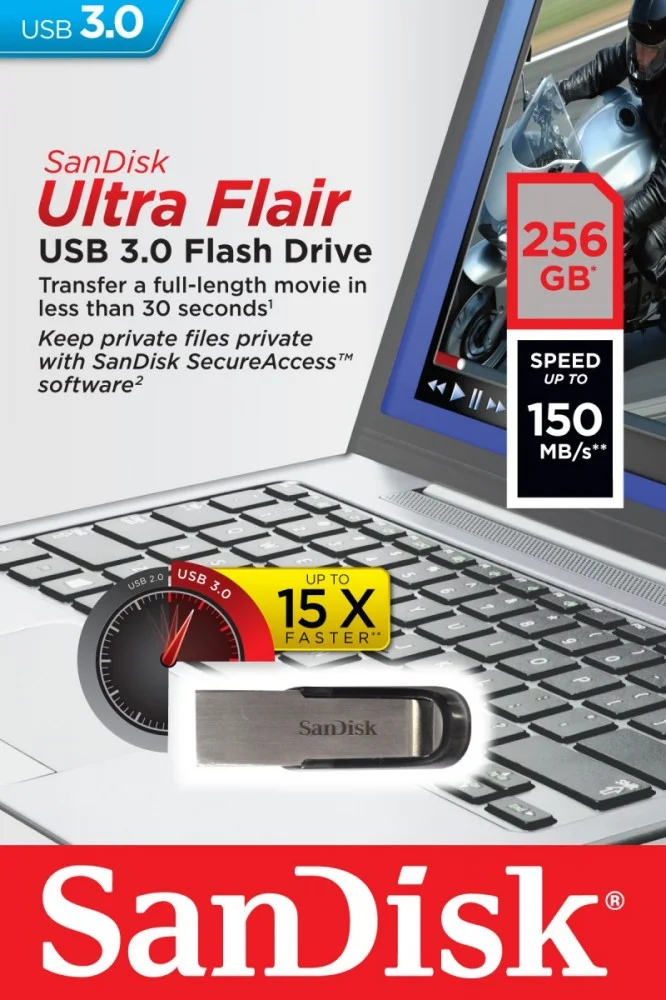 Pendrive 256gb Sandisk Ultra Flair Usb 3.0