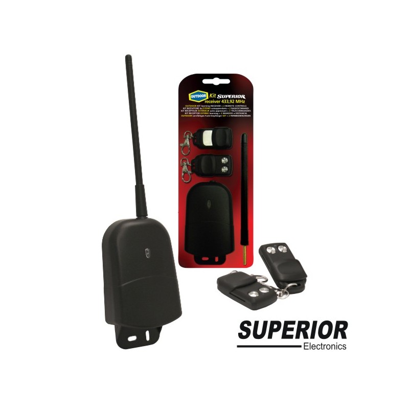 Kit Outdoor Recetor+2 Comandos Rf 433.92mhz