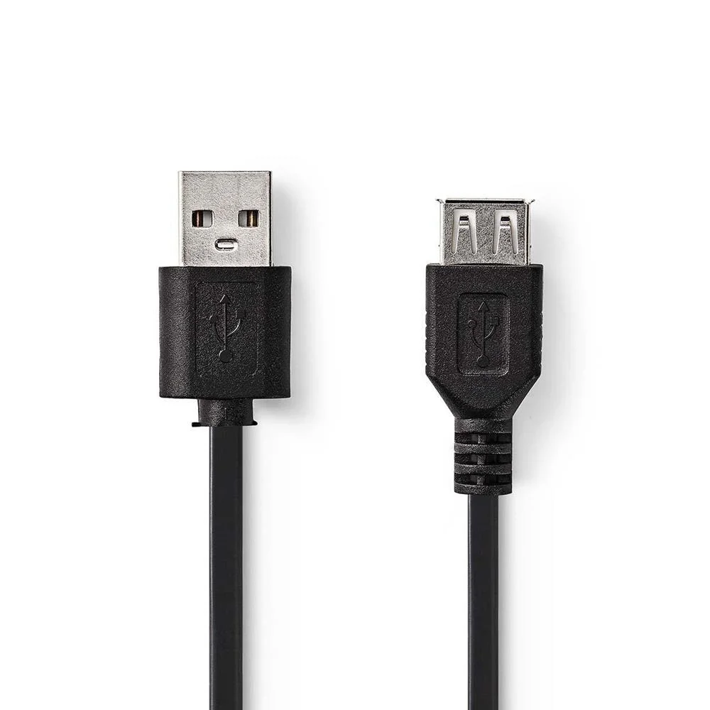 Cable Usb | Usb 2.0 | Usb-A Macho | Usb-A Hembra | 480 Mbps | Niquelado | 0.20 M | Redondo | Pvc | N
