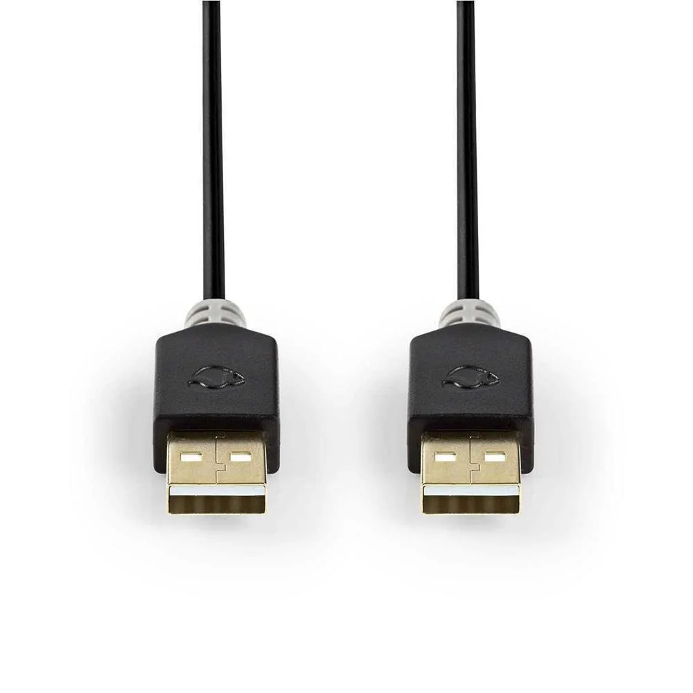 Cable Usb | Usb 2.0 | Usb-A Macho | Usb-A Macho | 480 Mbps | Chapado En Oro | 2.00 M | Redondo | Pvc