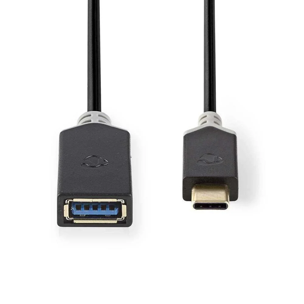 Adaptador Usb-C | Usb 3.2 Gen 1 | Usb-C Macho | Usb-A Hembra | 5 Gbps | 0.15 M | Redondo | Niquela