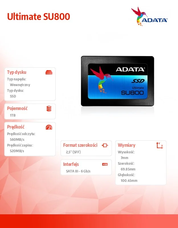 Disco Rigido Adata Ultimate Su800 1 Tb Ssd