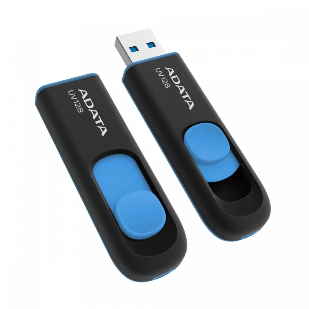 Adata Dashdrive Uv128 128gb Usb Flash Drive Usb Type-A 3.2 Gen 1 (3.1 Gen 1) Black  Blue