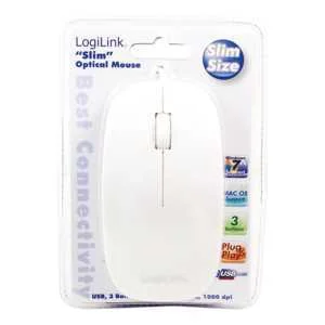 Rato Usb Slim Ptico 1000dpi Branco - Logilink I.