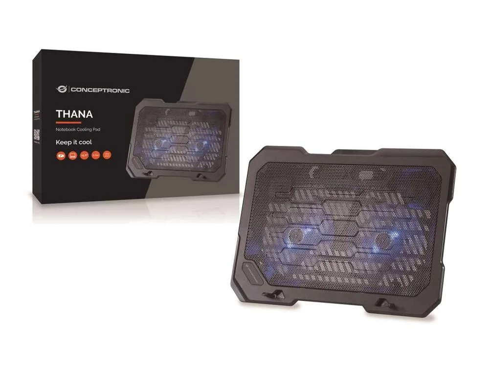 Conceptronic 2-Fan Cooling Pad (15.6")/ Schwarz     Thana01b