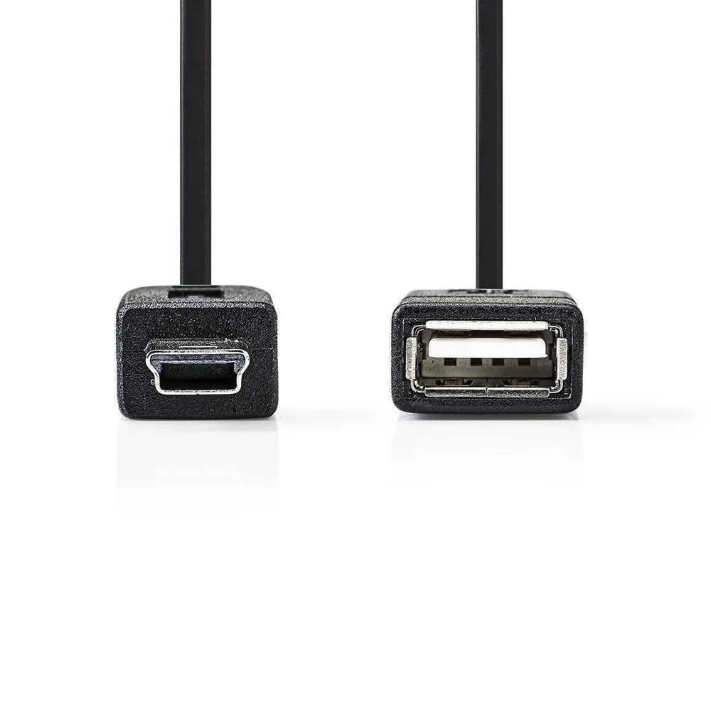 Adaptador Micro-B Usb | Usb 2.0 | Mini 5-Pin Macho | Usb-A Hembra | 480 Mbps | Otg | 0.20 M | Plano 
