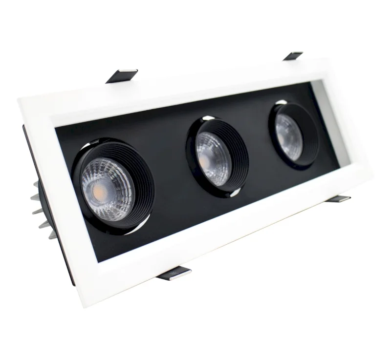 Aro Cuadrado Triplo Pr/Br Orient. Modulo com LED .