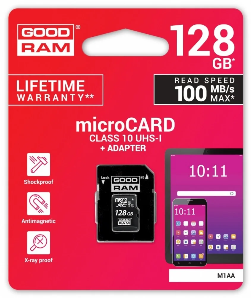 Mem Micro Sd 128gb Goodram M1AA Cl10 Uhs-I+Adapt