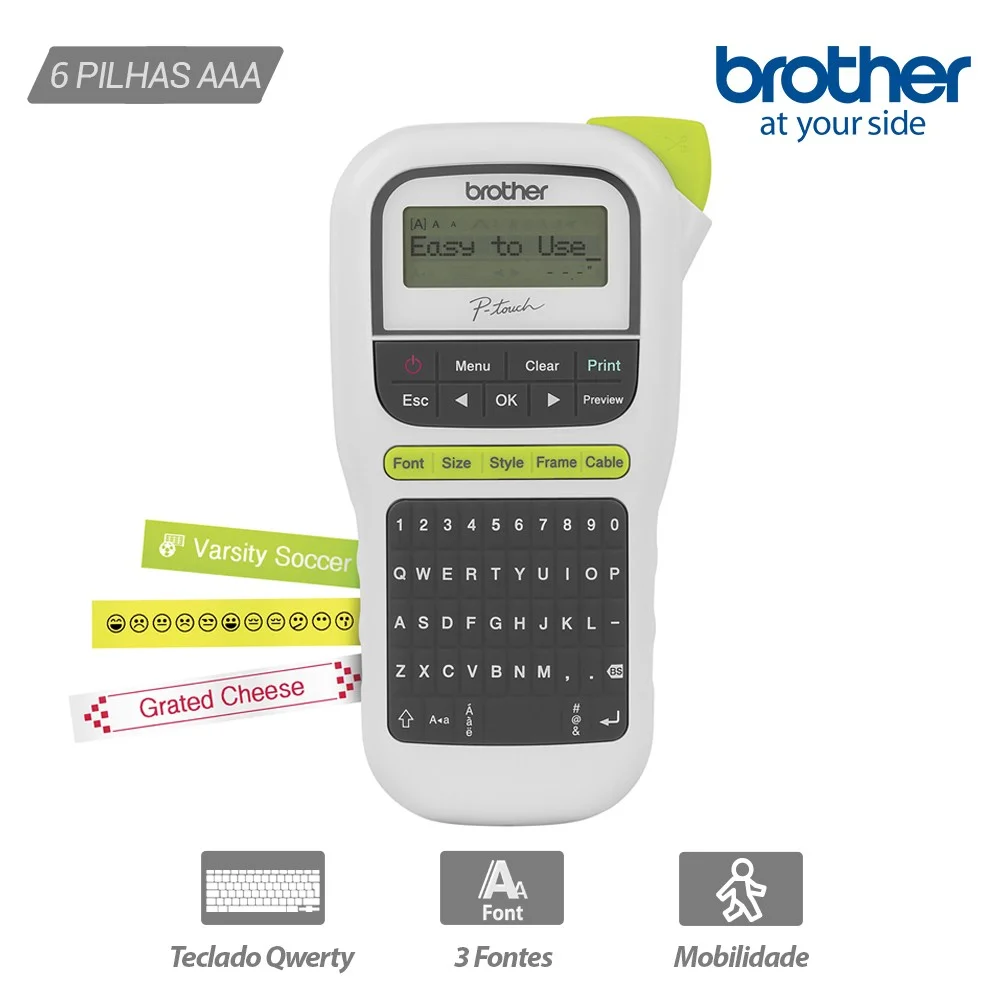 Máquina Rotuladora Elétrica Portátil Brother 5837170 Preto 12 Mm Monocromática 