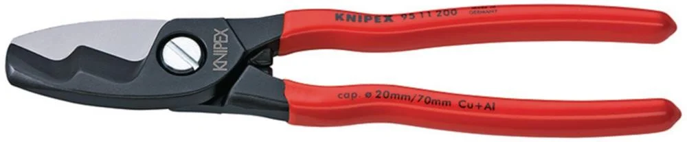 Cable shears, with double cutter