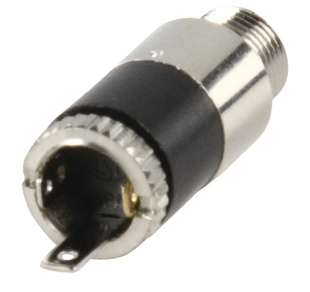Conector Estéreo 3.5 Mm Hembra Metal Plata