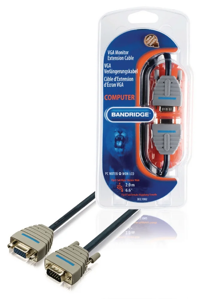 Cable de Extensión para Monitor Vga 2.0 M