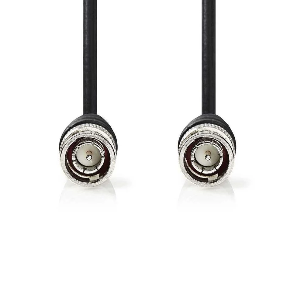 Cable de Vídeo Bnc | Bnc Macho | Bnc Macho | Niquelado | 75 Ohm | 1.00 M | Redondo | Pvc | Negro | B