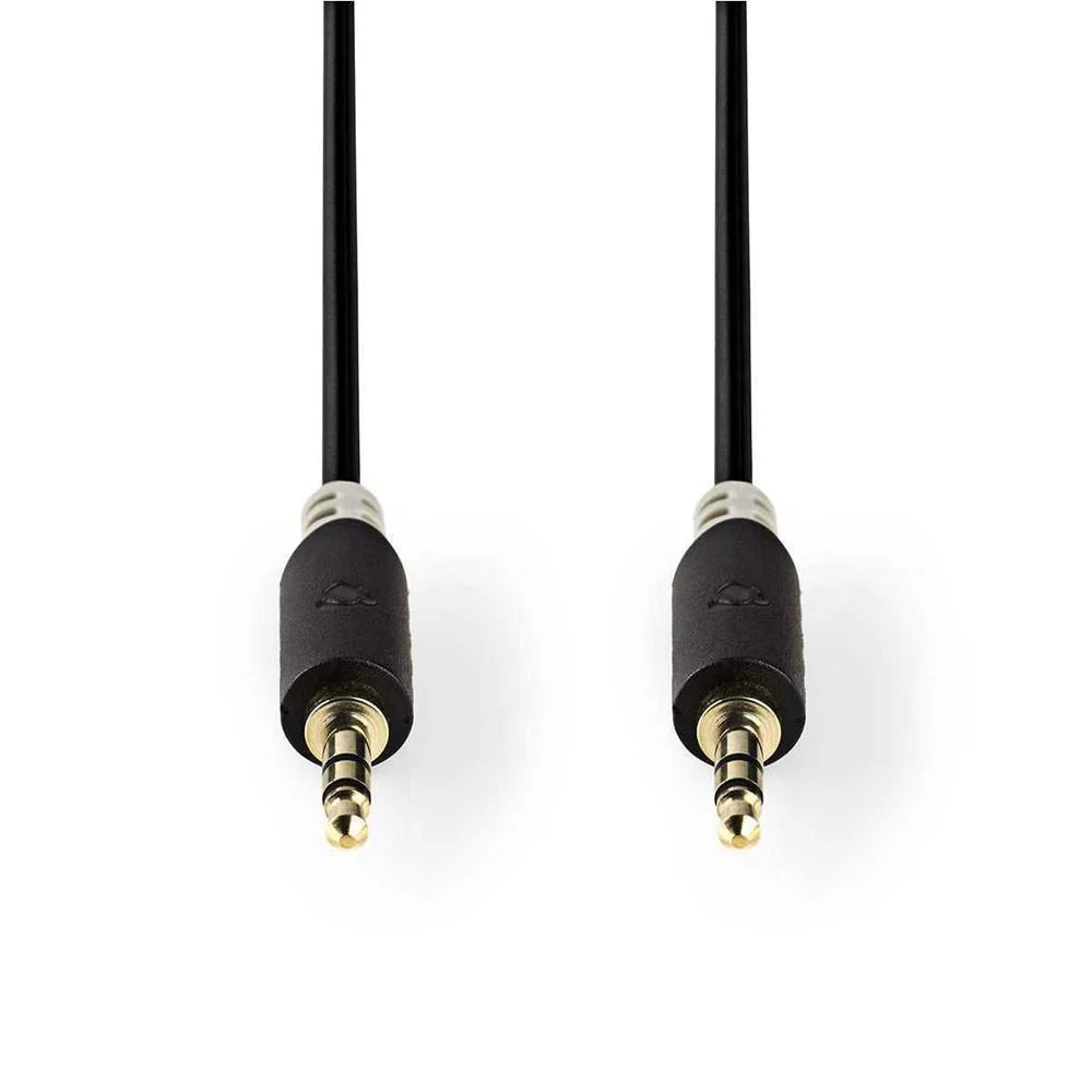 Cabo de Áudio Stereo  Macho de 3,5mm  Macho de 3,5mm  1m