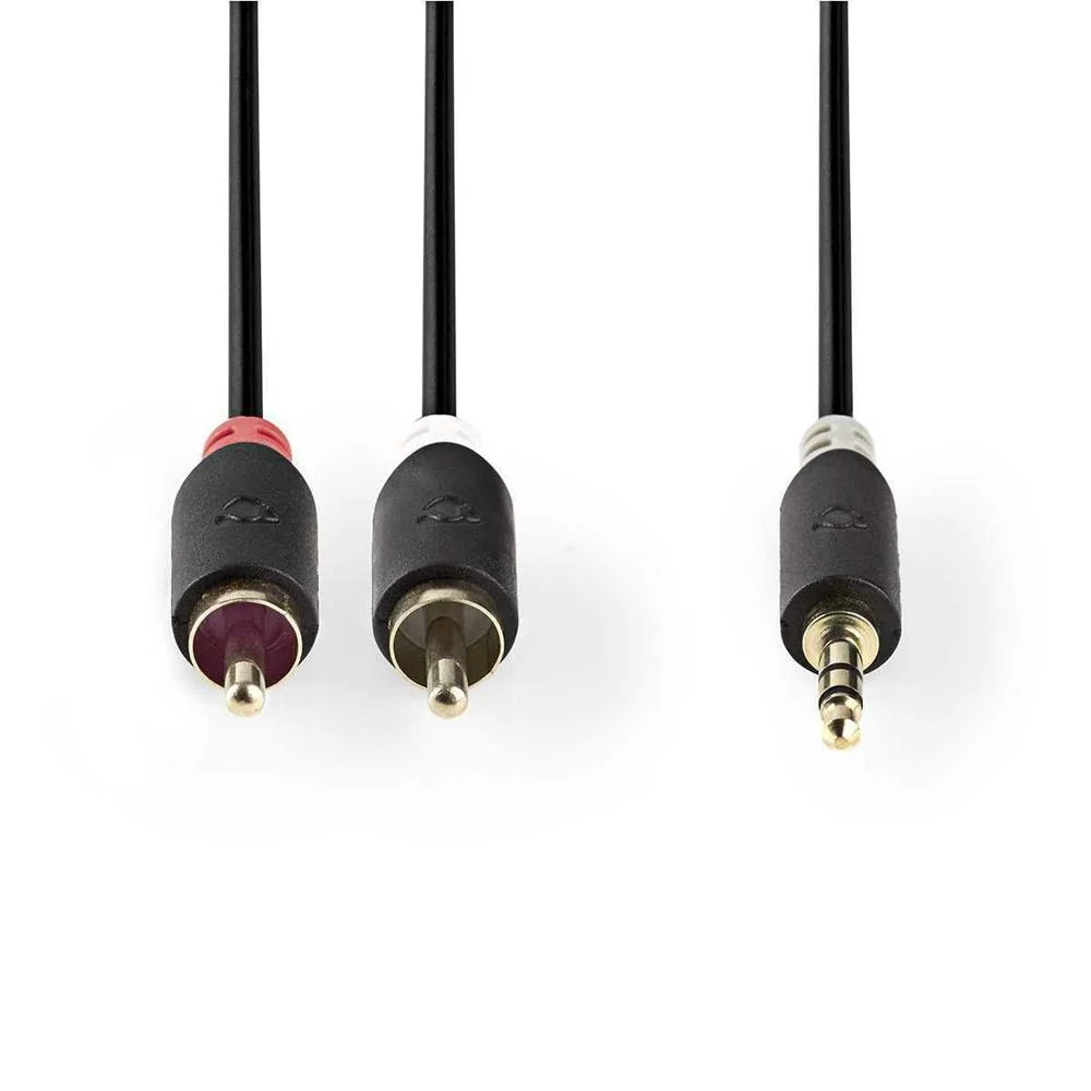 Cabo De Áudio Estéreo  3,5 Mm Macho - 2x Rca Mas.