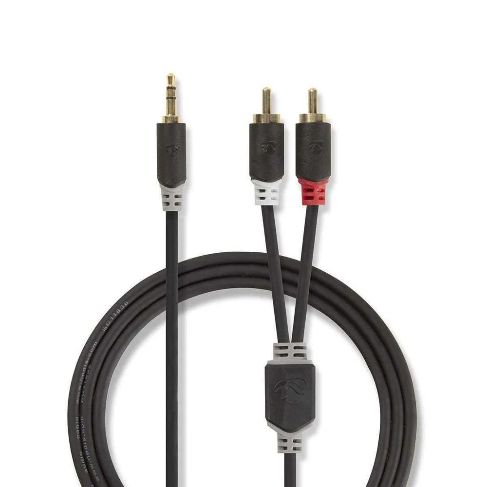 Cabo De Áudio Estéreo  3,5 Mm Macho - 2x Rca Mas.