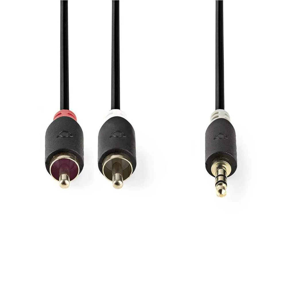 Cabo De Áudio Estéreo  3,5 Mm Macho - 2x Rca Mas.