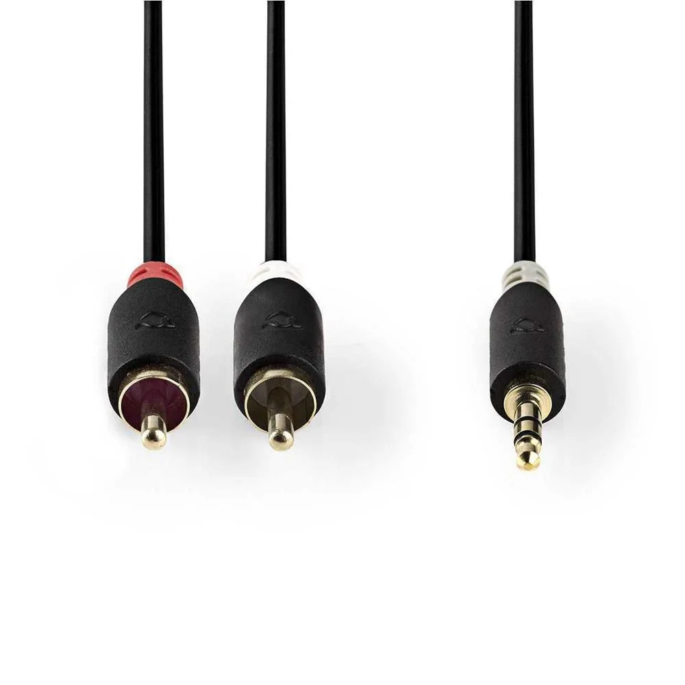 Cabo De Áudio Estéreo  3,5 Mm Macho - 2x Rca Mas.