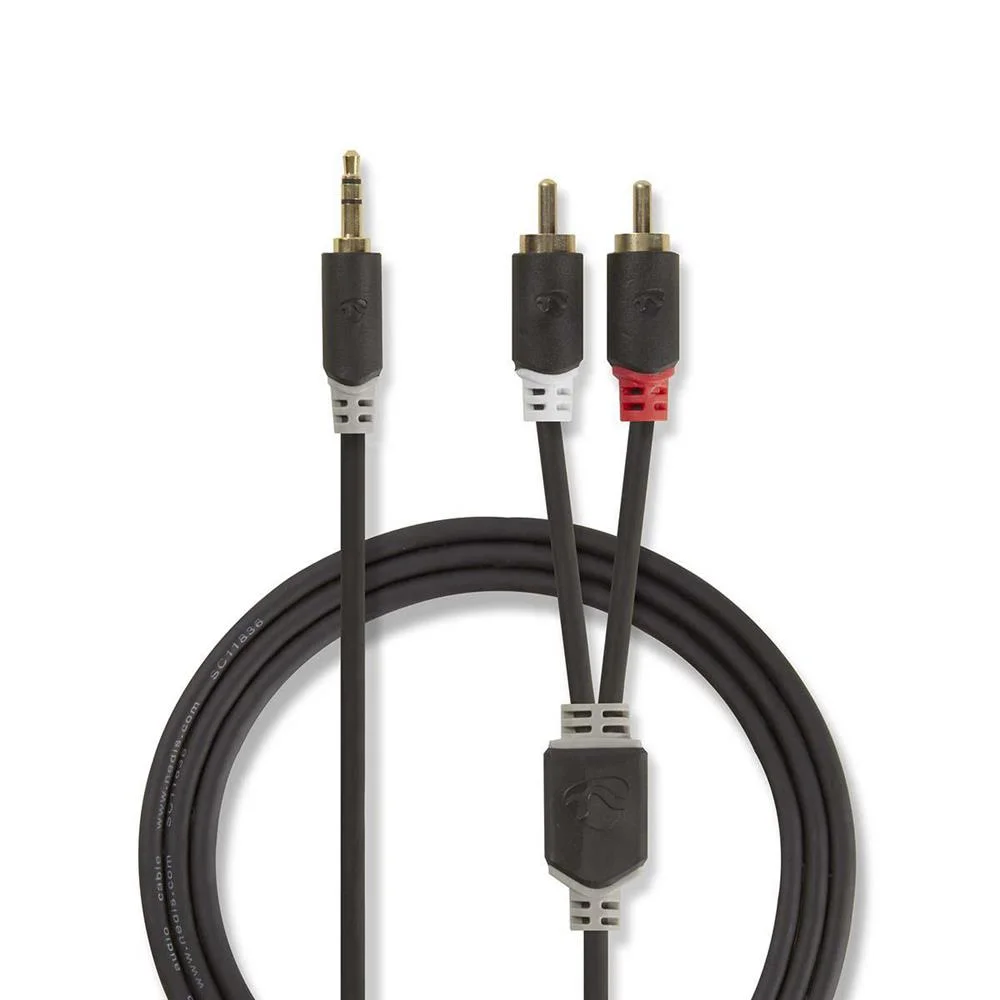 Cabo De Áudio Estéreo  3,5 Mm Macho - 2x Rca Mas.