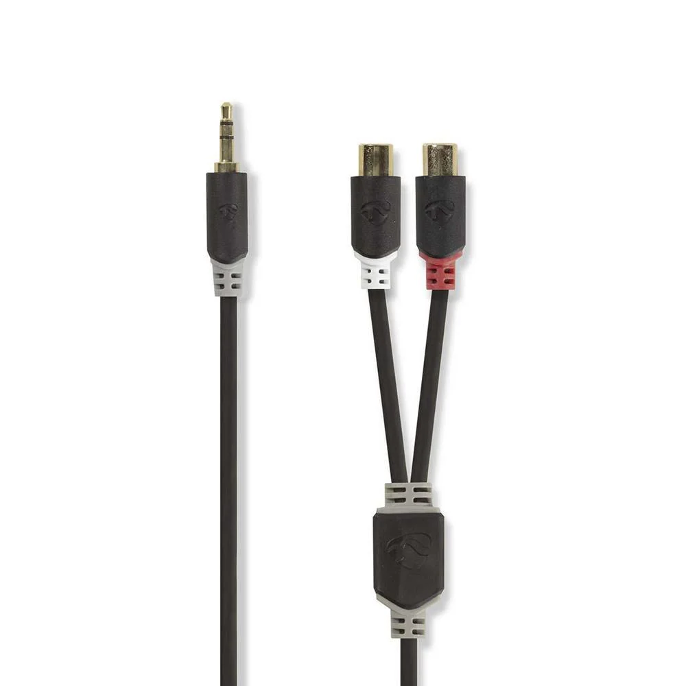 Cabo De Áudio Estéreo  3,5 Mm Macho - 2x Rca Fem.