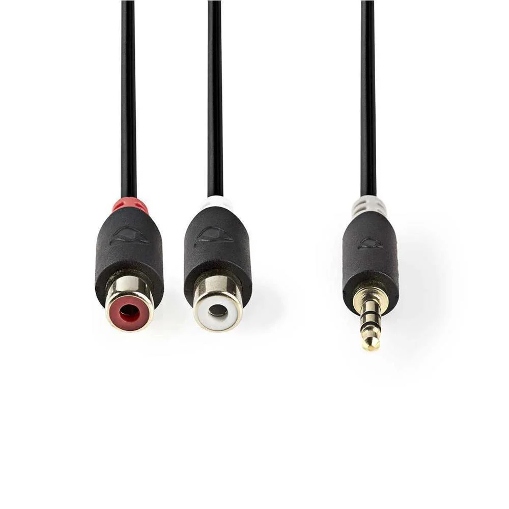 Cabo De Áudio Estéreo  3,5 Mm Macho - 2x Rca Fem.