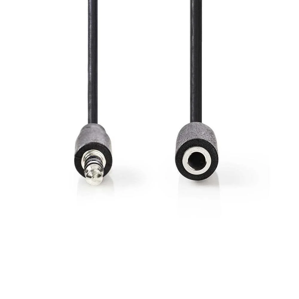 Cabo de Áudio Stereo  Macho de 3,5mm  Fêmea de 3,5mm  3 M  Preto