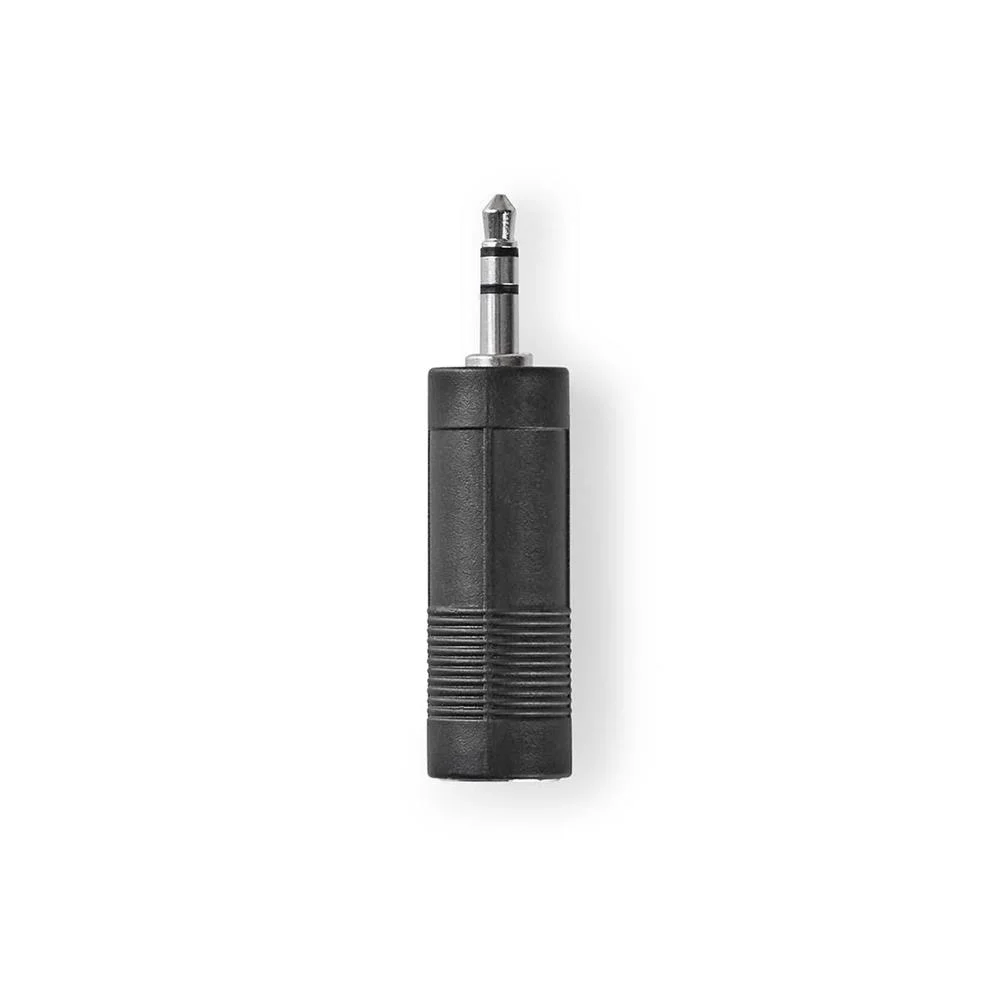Adaptador de Audio Estéreo | 3.5 Mm Macho | 6,35 Mm Hembra | Niquelado | Recto | Abs | Negro | 1 Uds